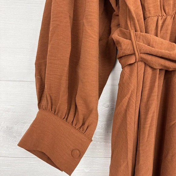 Refinity City Chic Ellie Maxi Dress Size XXL/24 Faux Wrap Brown Long Sleeve Fall - Picture 10 of 16